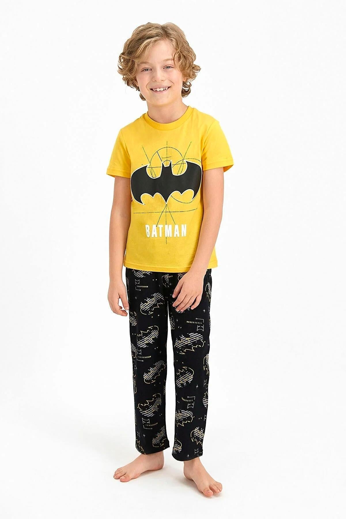 Batman 1350 Sarı Renk Erkek Çocuk Pijama Takımı