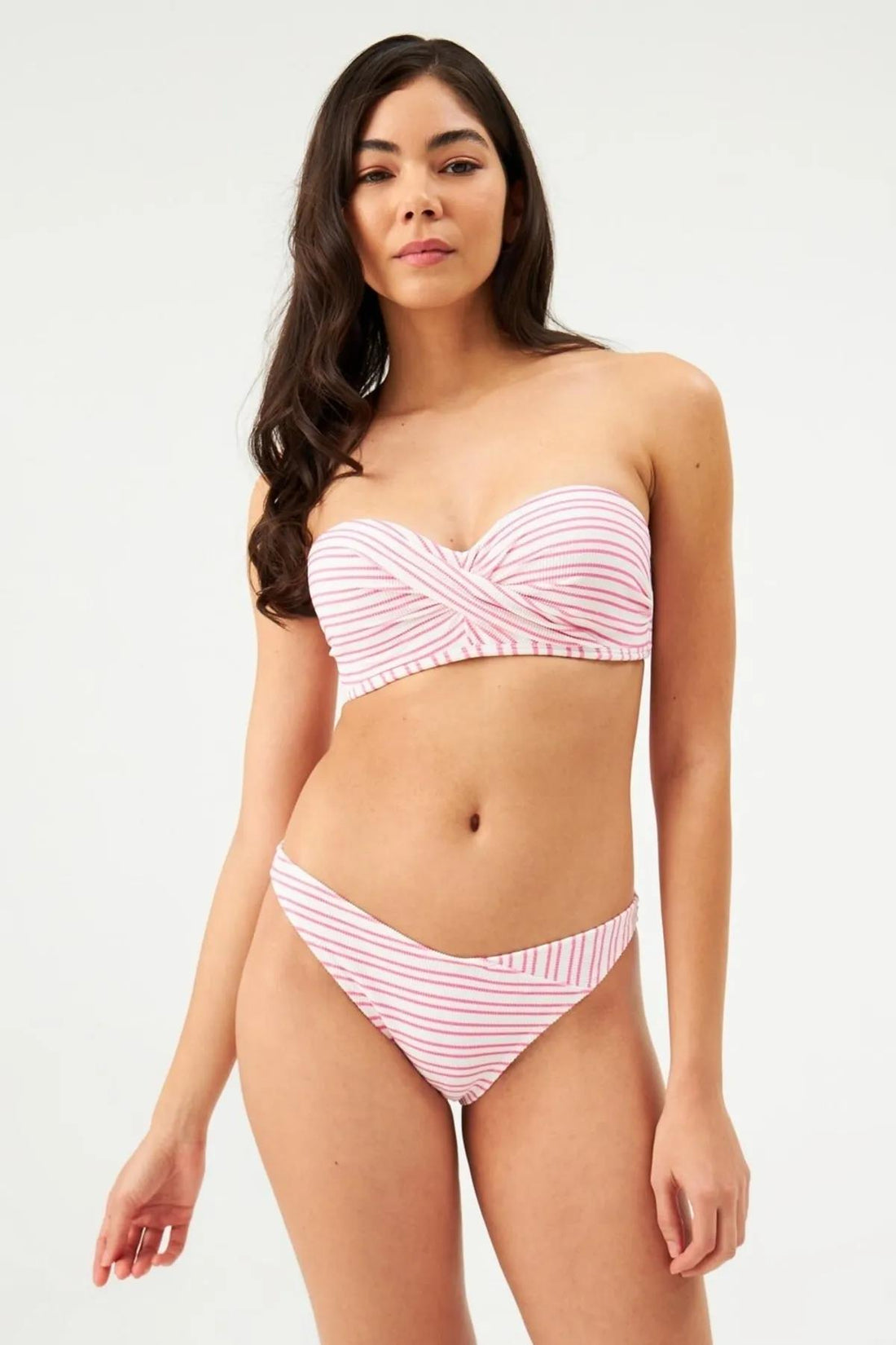 Eros 2 CM Çizgili Tek Alt Bikini 1514 PEMBE