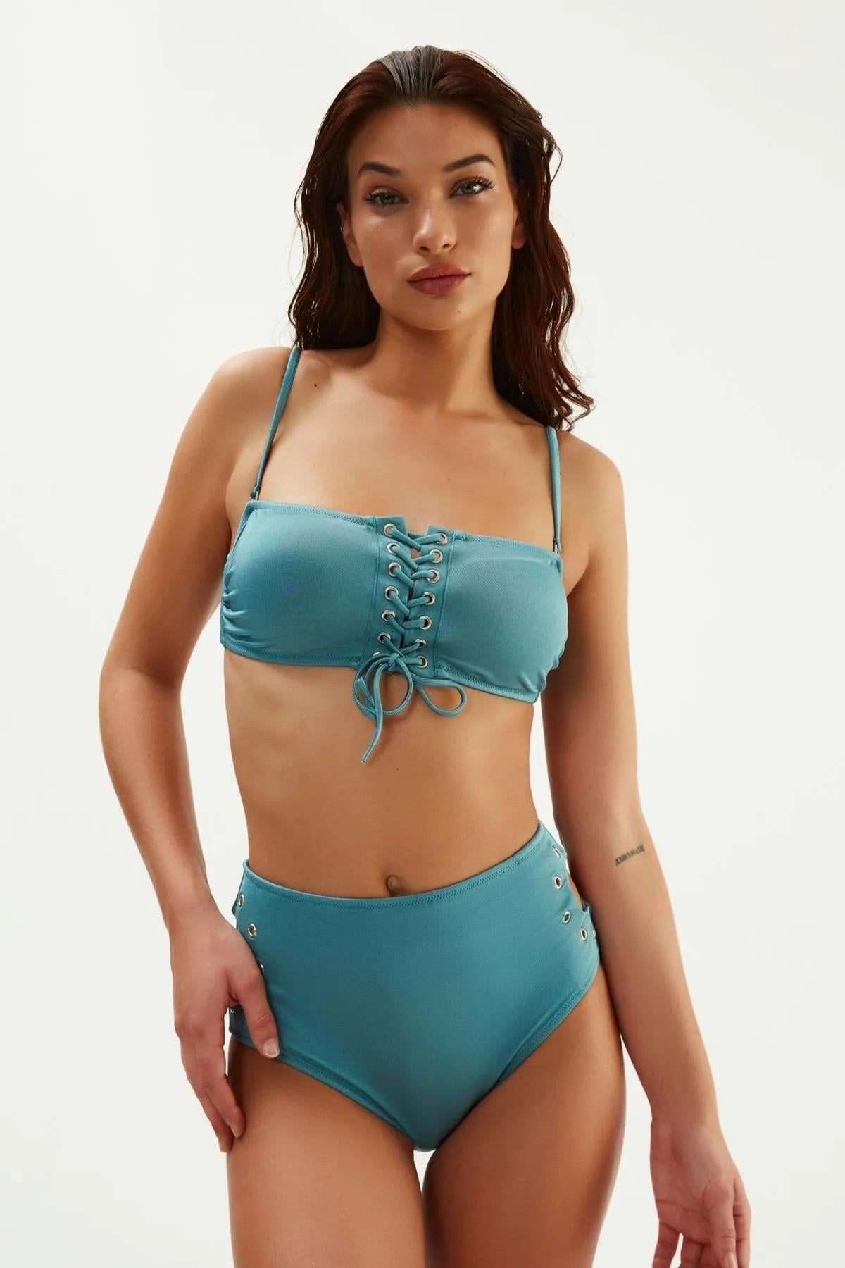 Eros 2027 Mint Straplez Bikini Takımı