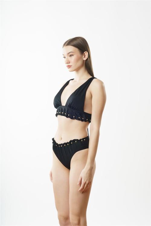 Louren 1883 Geniş Üçgen Bikini Takımı SIYAH