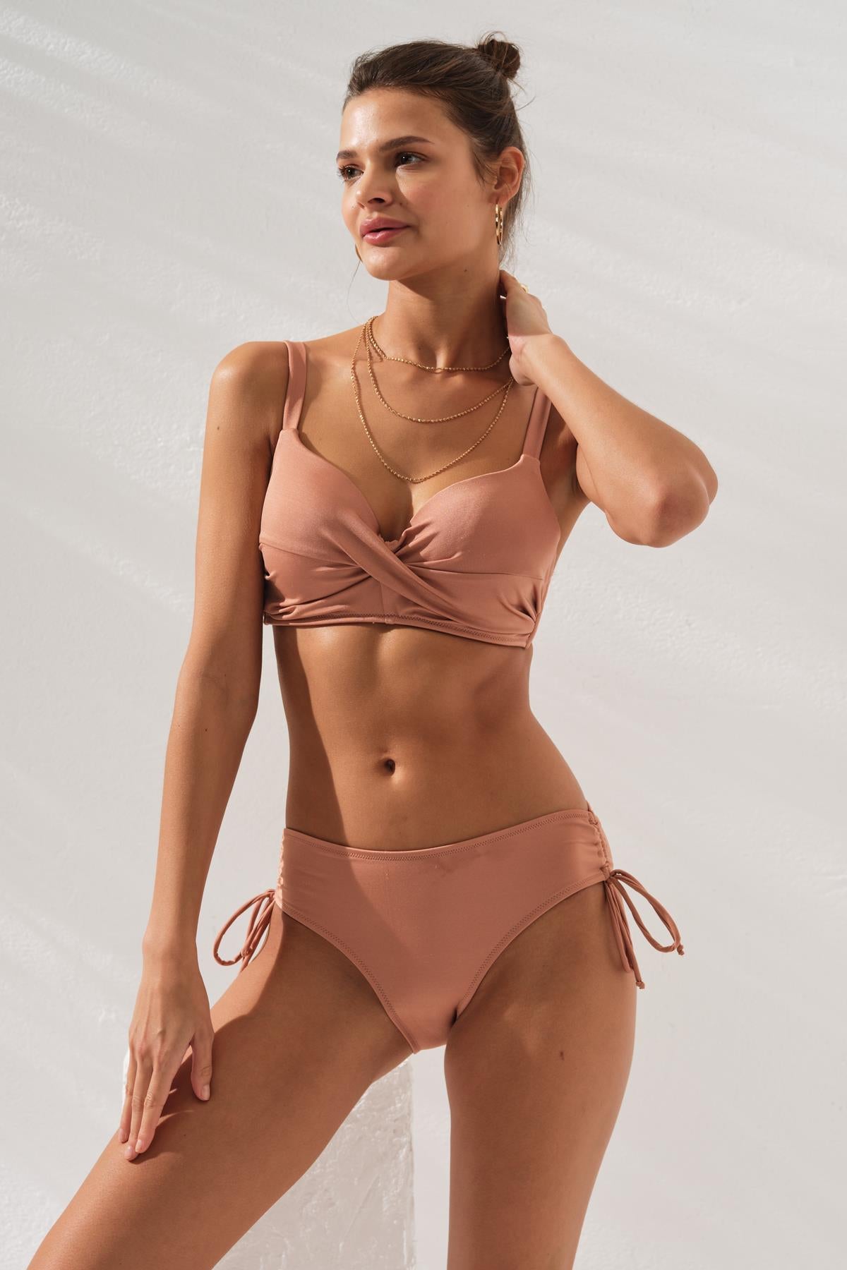 Pierre Cardin 231229 Bronz Sole Kaplı Toplarlayıcı Bikini Takımı