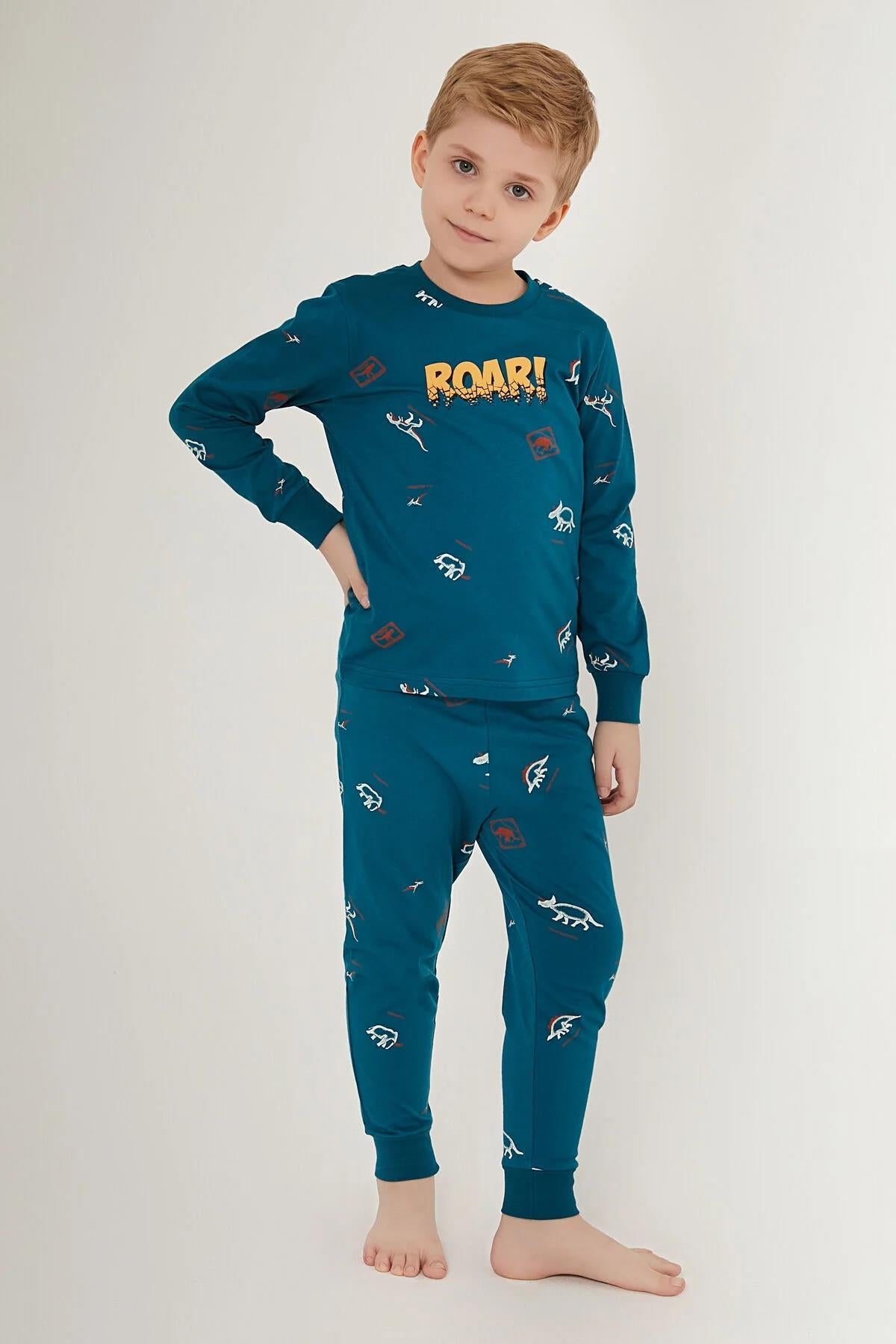 Roly Poly 3222 Petrol Renk Erkek Çocuk Pijama Takımı