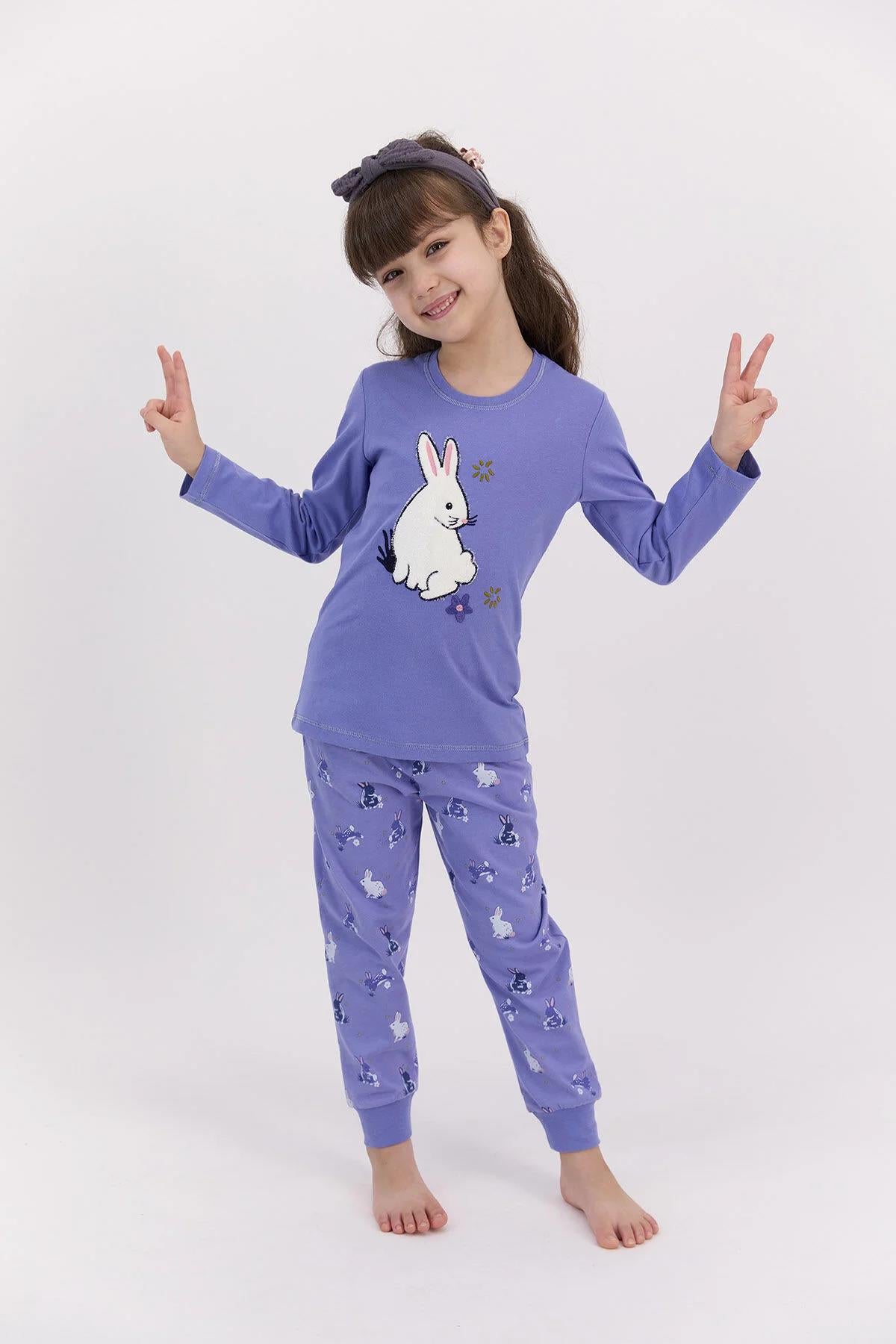 Roly Poly 2572 İndigo Renk Kız Çocuk Pijama Takımı