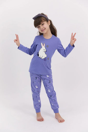 Roly Poly 2572 İndigo Renk Kız Çocuk Pijama Takımı