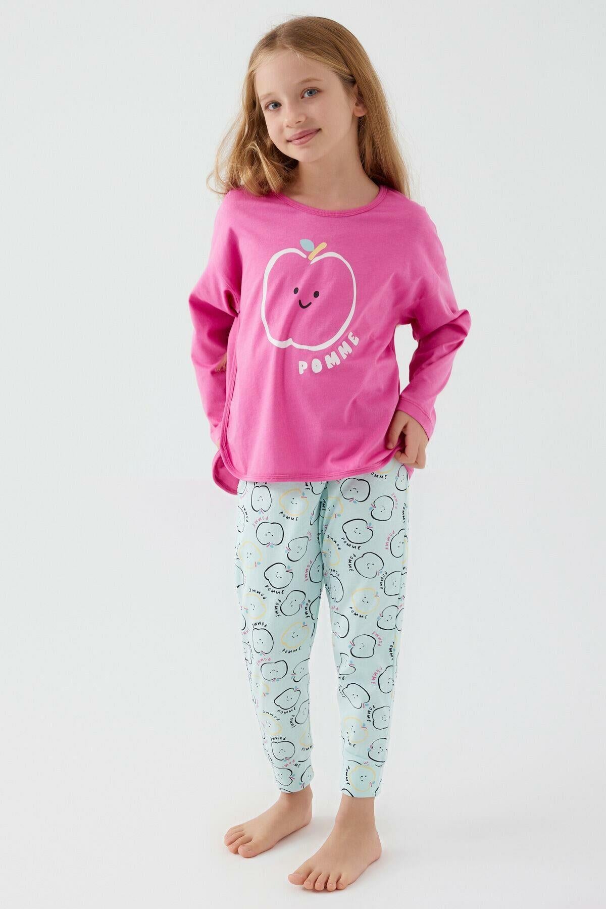 Roly Poly 3063 Pembe Pamuklu Kız Çocuk Pijama Takımı