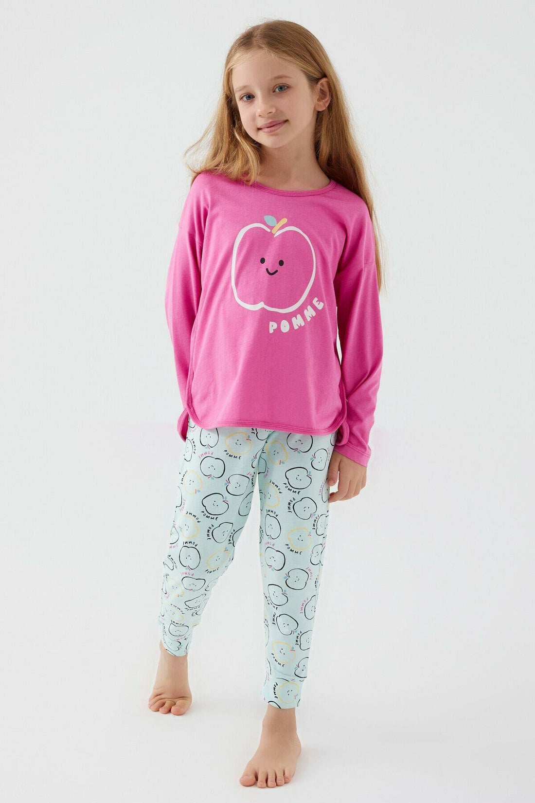 Roly Poly 3063 Pembe Pamuklu Kız Çocuk Pijama Takımı