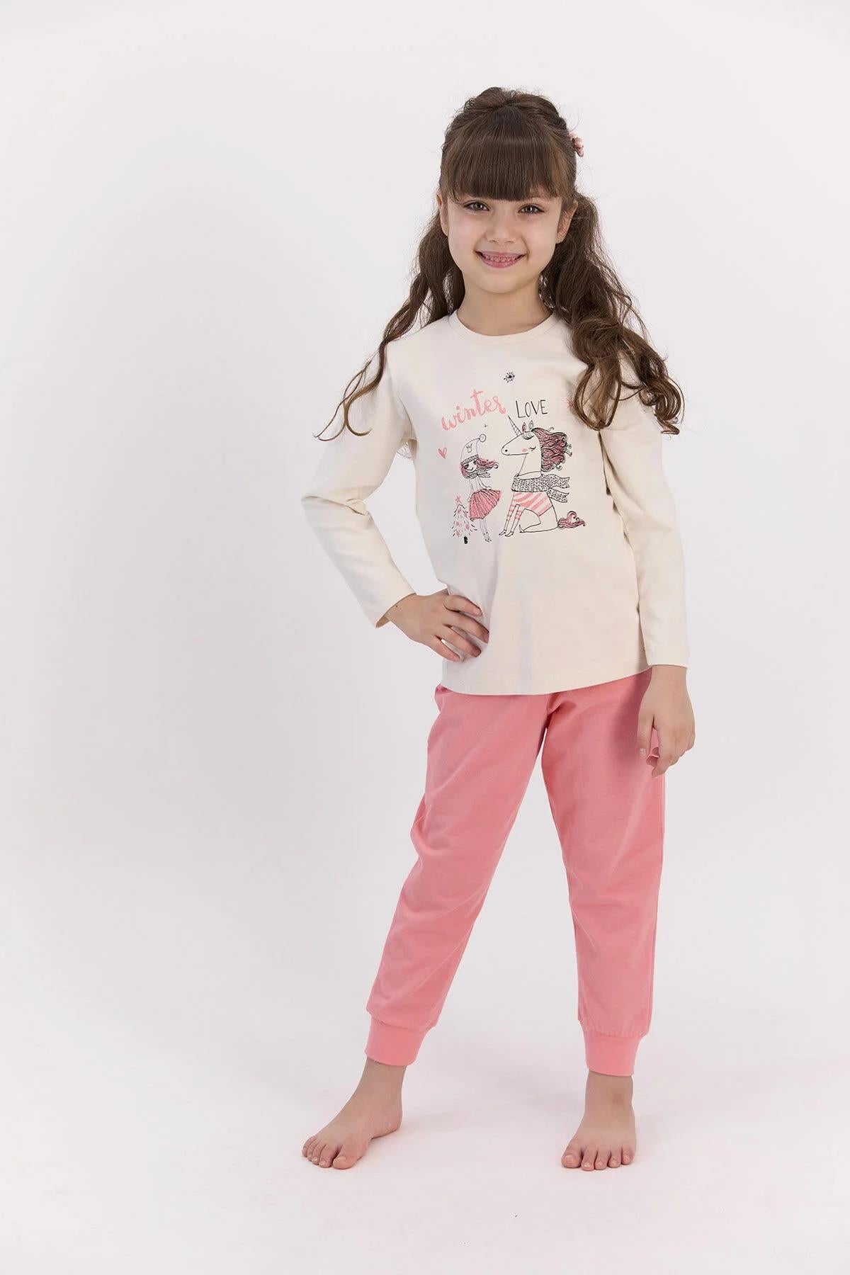 Roly Poly 2569 Krem Renk Kız Garson Pijama Takımı