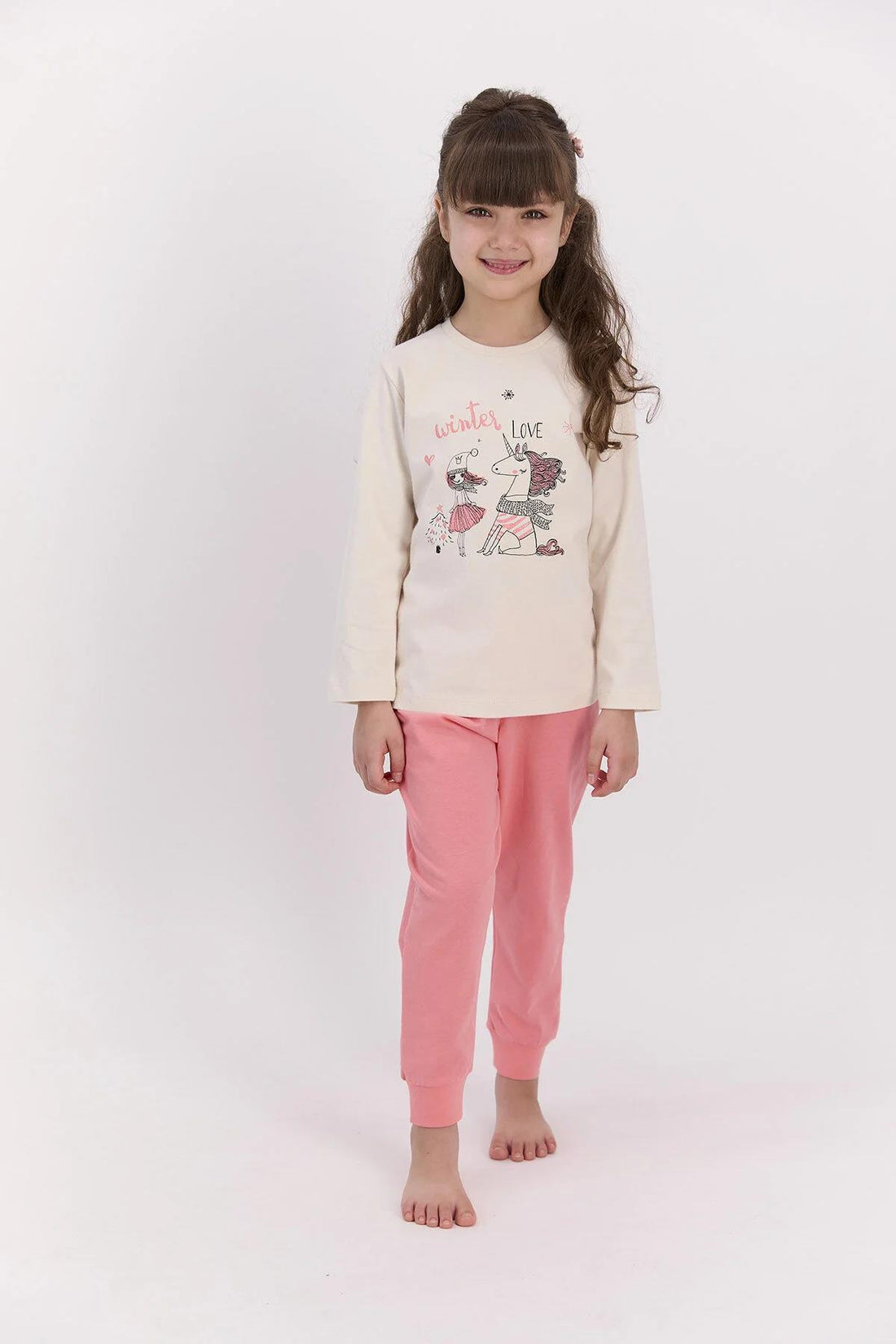 Roly Poly 2569 Krem Renk Kız Garson Pijama Takımı