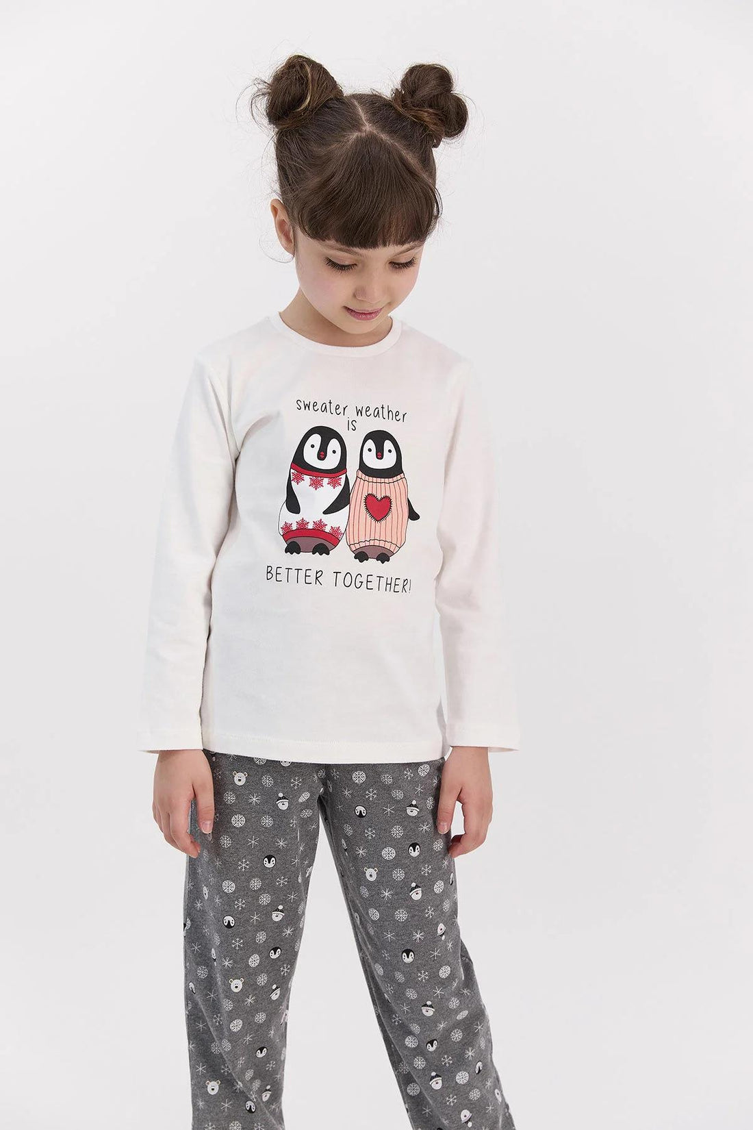 Roly Poly 2585 Krem Renk Kız Garson Pijama Takımı