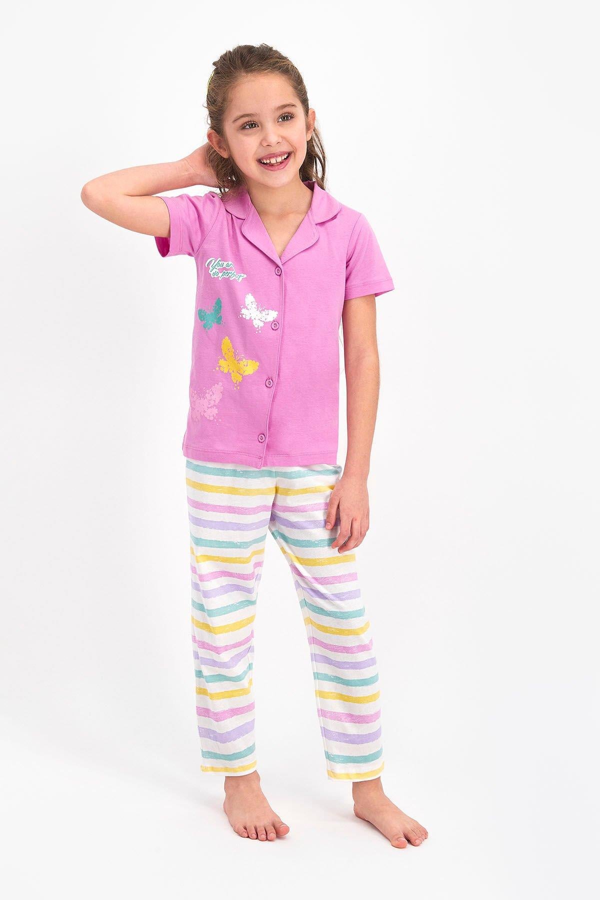 Roly Poly 2468 Pembe Renk Kız Garson Pijama Takımı