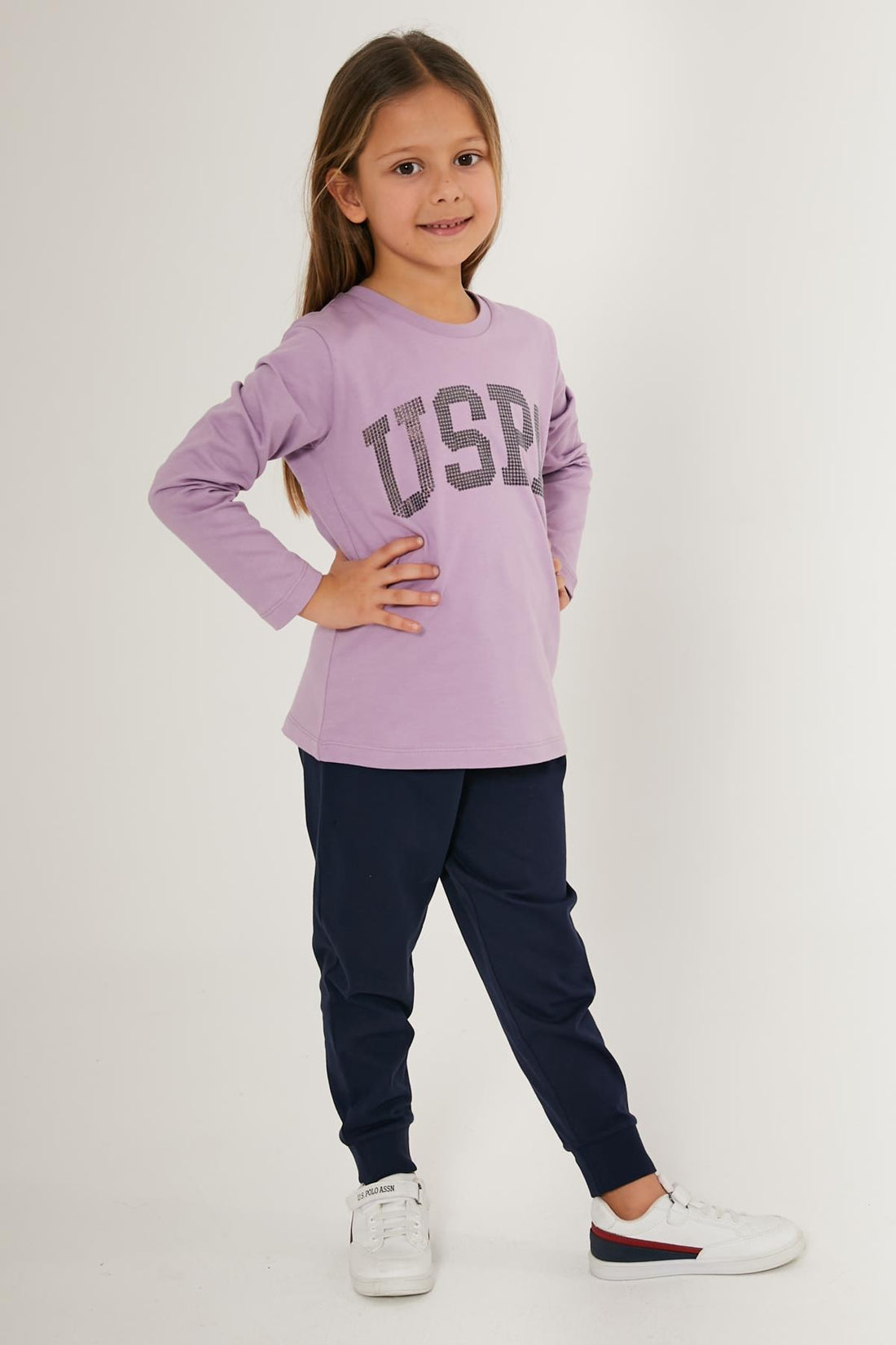 Us Polo 1602 Lila Renk Kız Çocuk Pijama Takımı