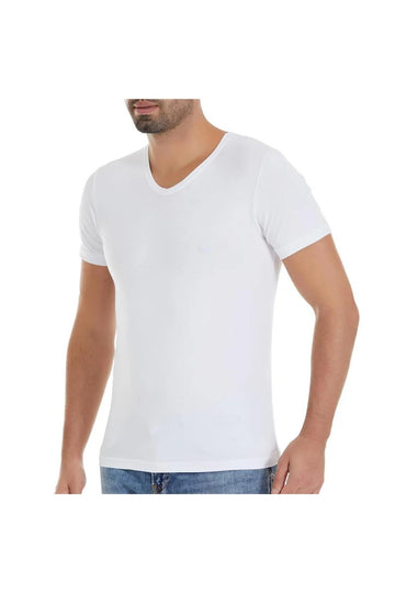 Yıldız 150 Beyaz Modal V Yaka Kısa Kollu Erkek T-Shirt