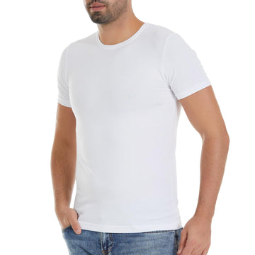 Yıldız 335 Beyaz Modal Yuvarlak Yaka Kısa Kol Erkek T-Shirt